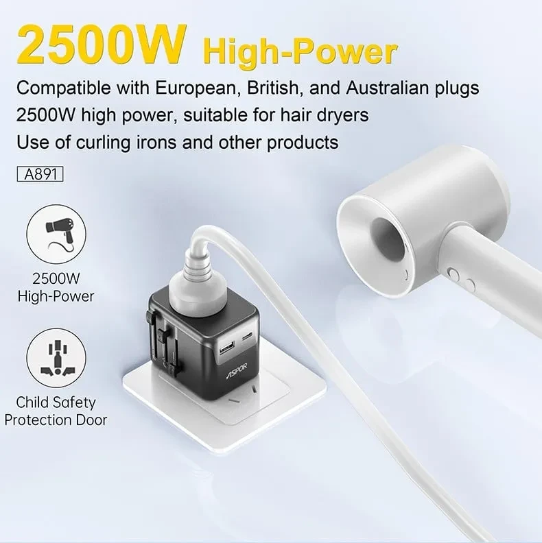 شاحن أسبور 2.4 أمبير للسفر