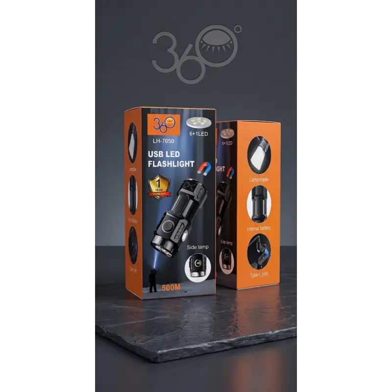 كشاف 360° LH-7050 التكتيكي المطور (قابلة لإعادة الشحن USB-C)