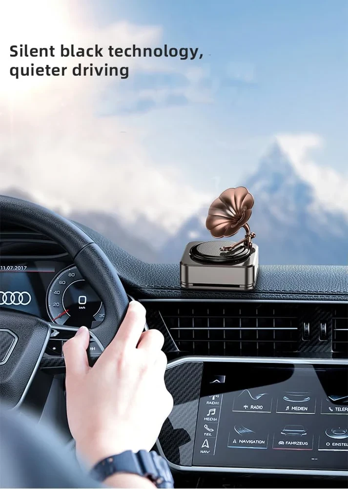 معطر جو للسيارة يعمل بالطاقة الشمسية gramophone