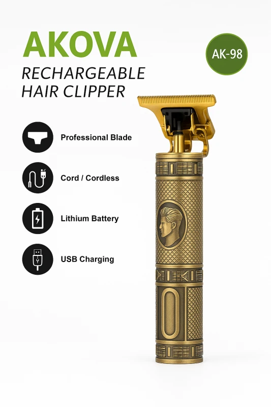 آلة حلاقة الشعر القابلة لإعادة الشحن AKOVA AK-98